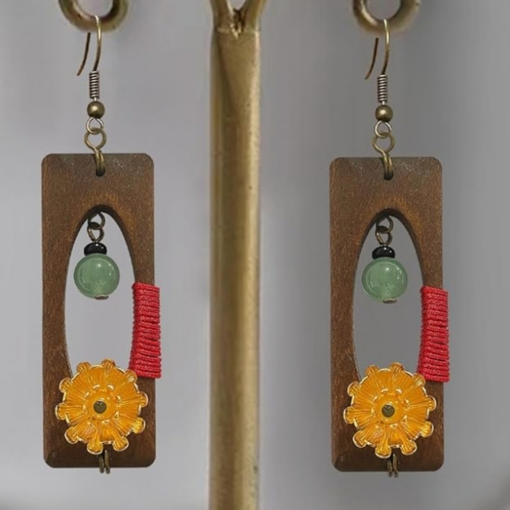 Fashion Jewlery Amber Flower Dangle